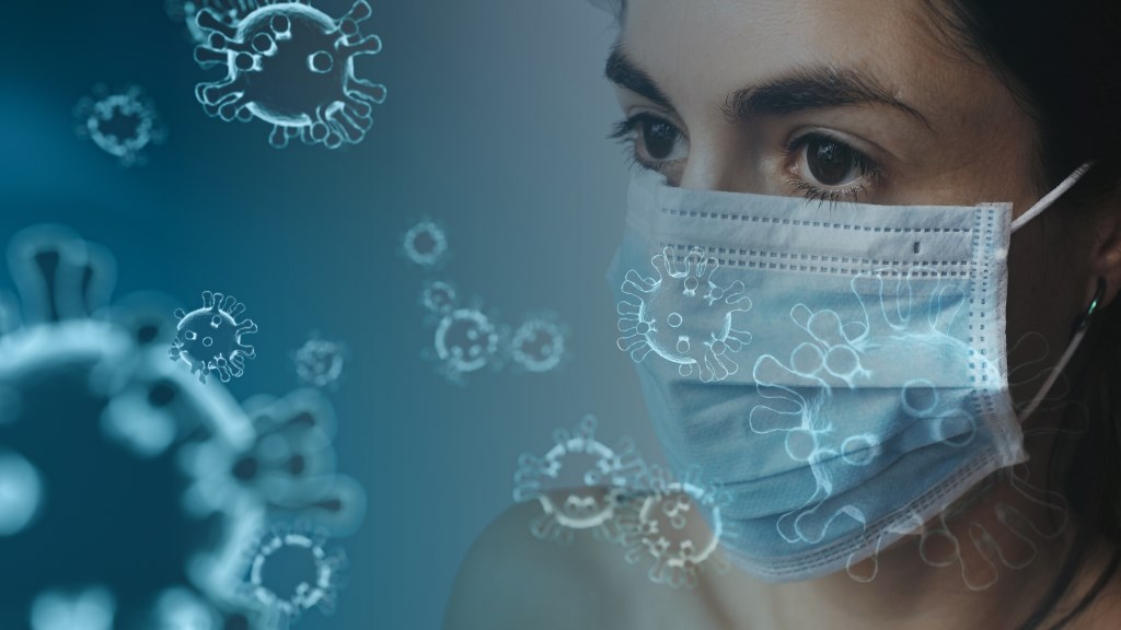 woman with respirator